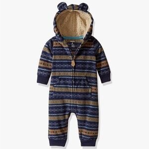 Carter's
Baby Zip-Up Hooded Fleece Jumpsuit 12m Navy tribal